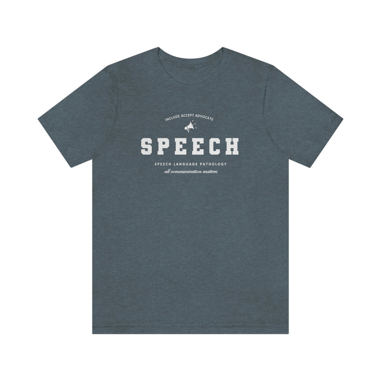 SPEECH varsity simple short sleeve tee