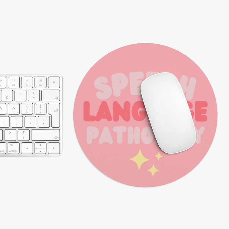 speech language pathology pink block mouse pad