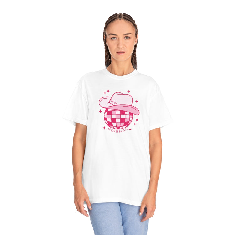 cowboy disco speech is fun comfort colors tee