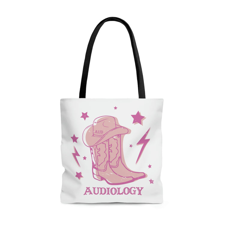 cowboy boots audiology tote bag