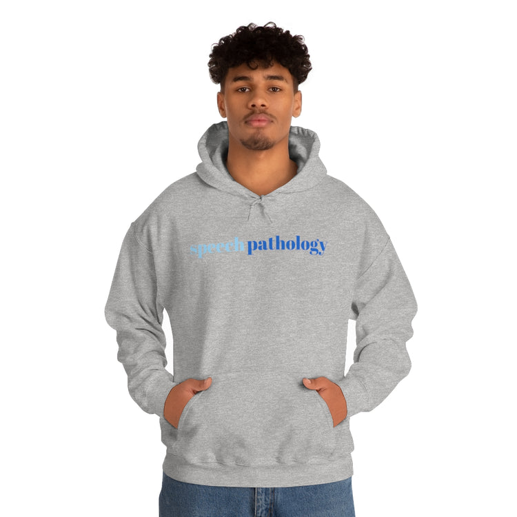 simple speech pathology blue hoodie