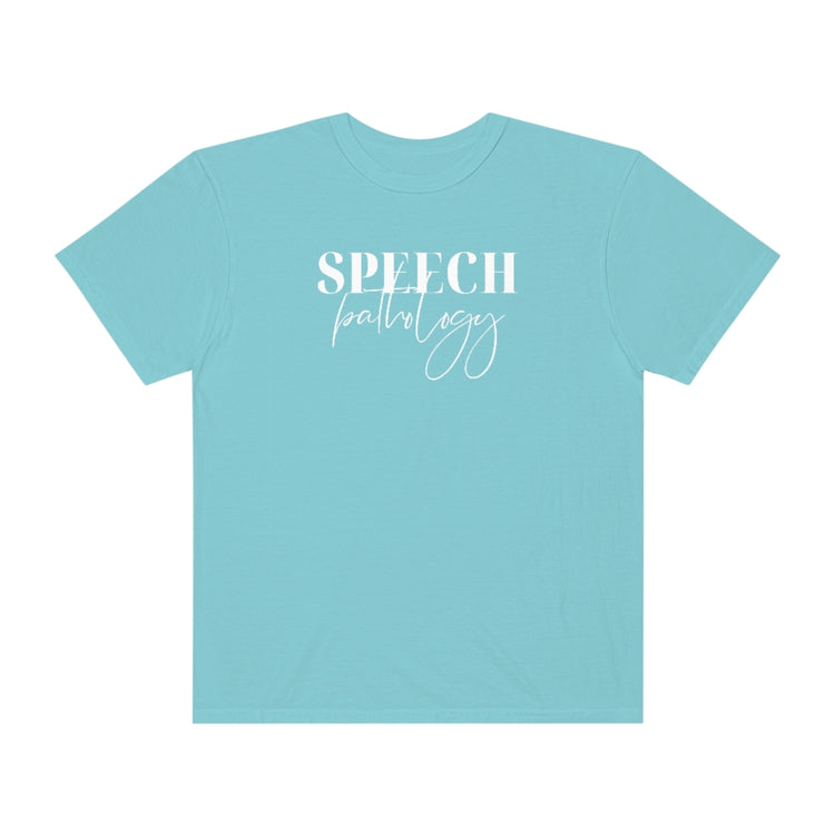 speech pathology cursive comfort colors tee