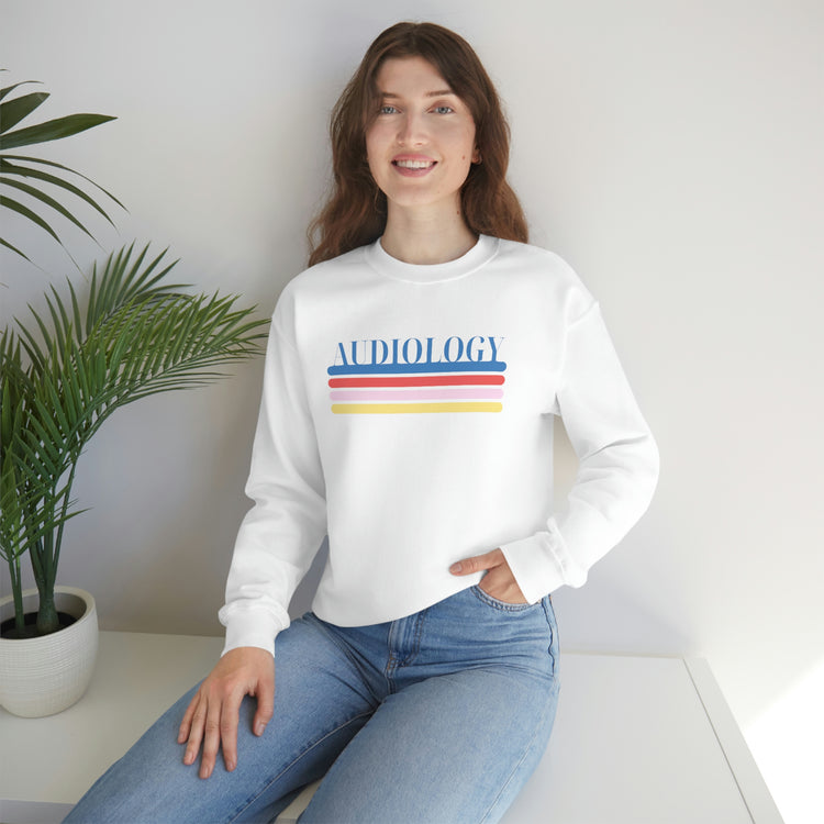 colorful lines audiology crewneck
