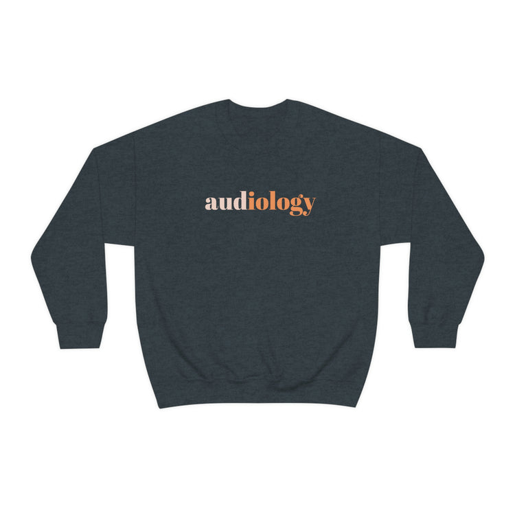 simple audiology orange crewneck