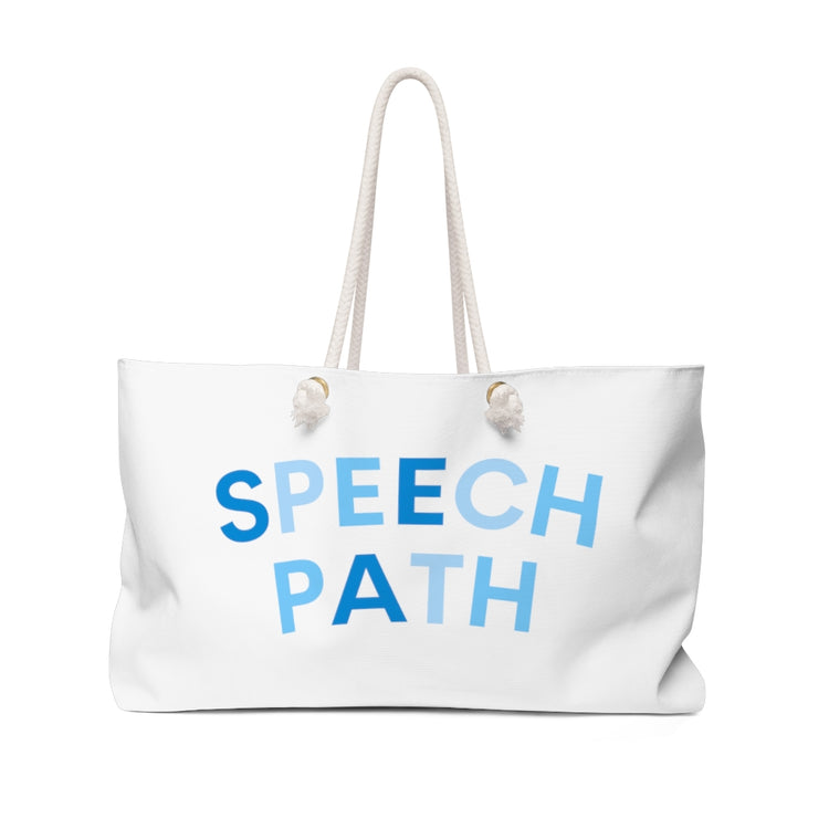 speech path oversized tote blue