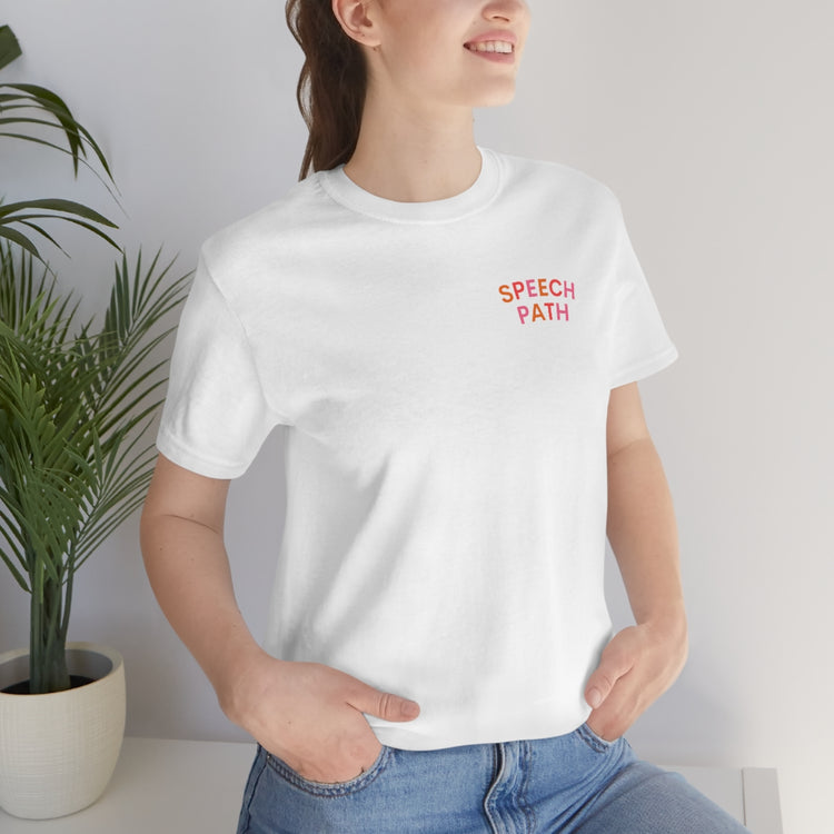 colorful speech path short sleeve tee