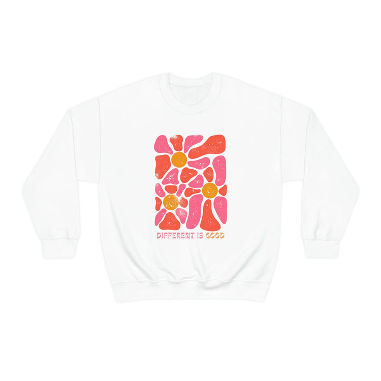 retro flower different is good crewneck