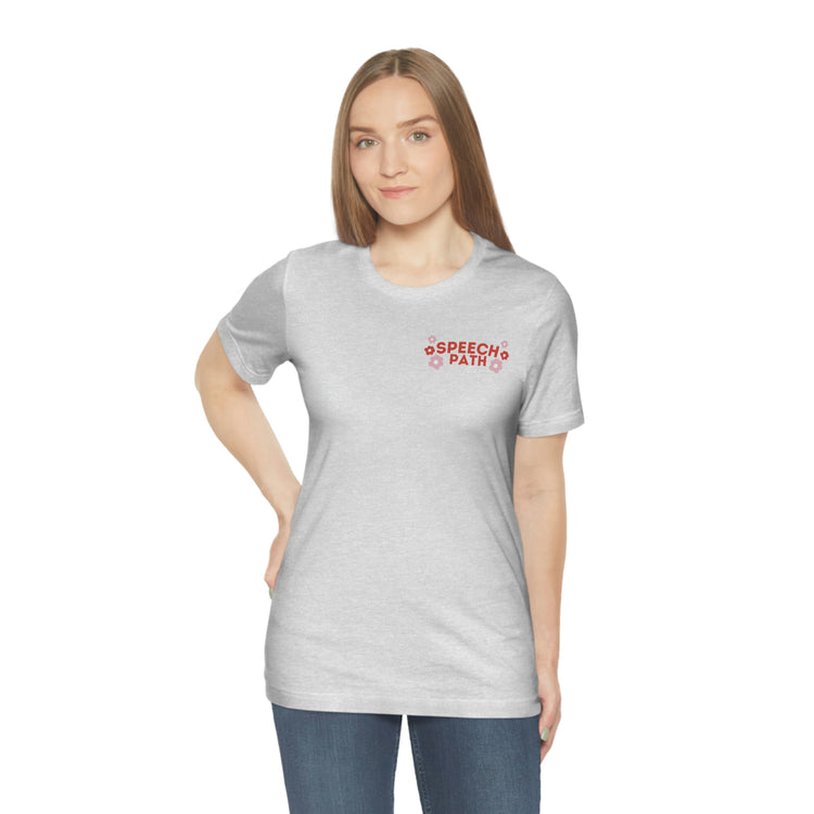 speech path retro flower short sleeve tee