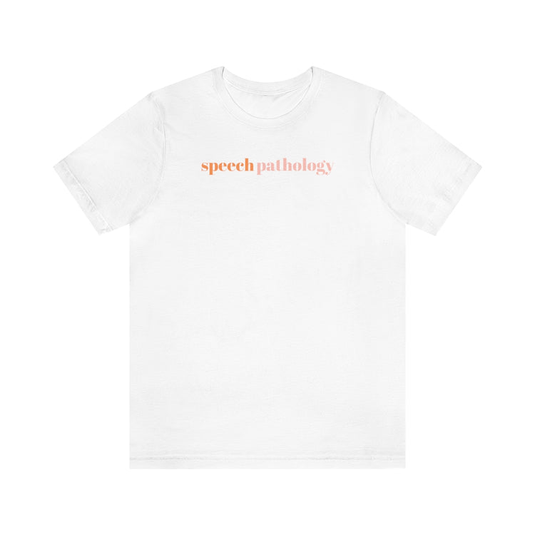 simple orange speech pathology short sleeve tee