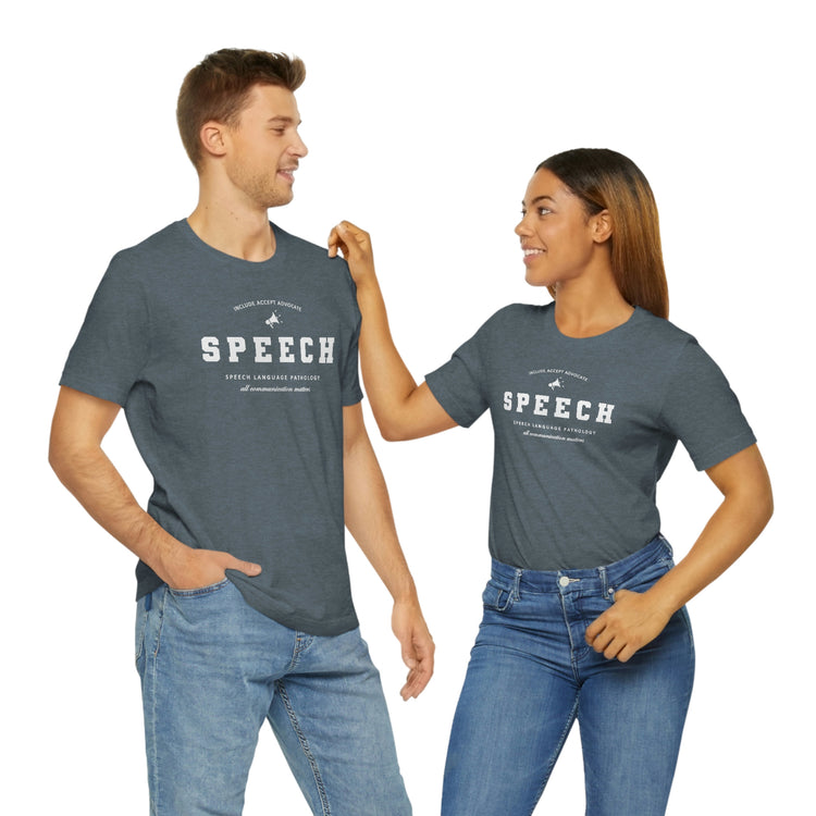 SPEECH varsity simple short sleeve tee