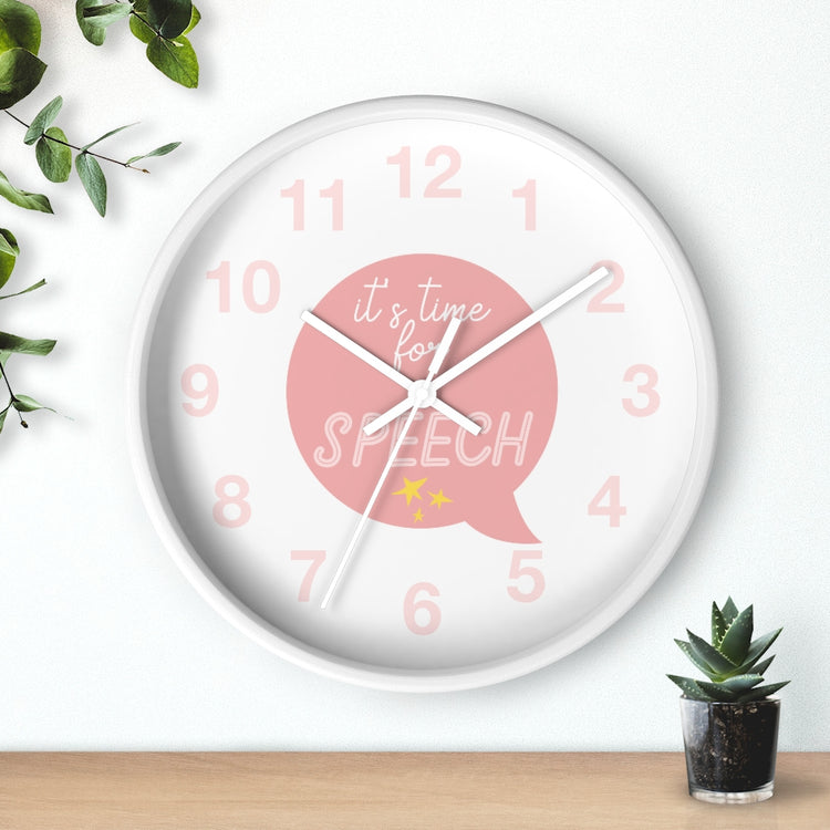 time for speech wall clock - pink