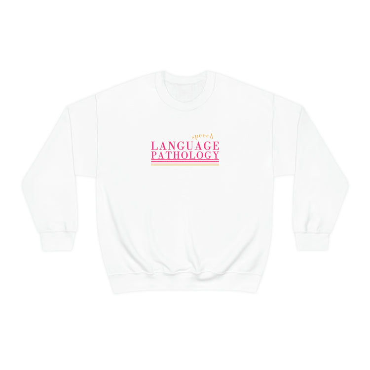 simple pink speech language pathology lines crewneck