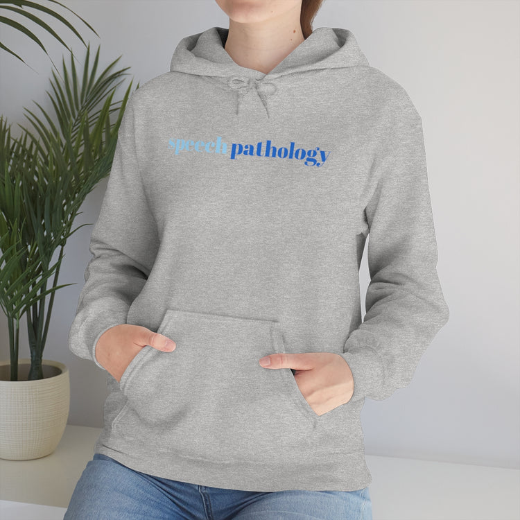 simple speech pathology blue hoodie