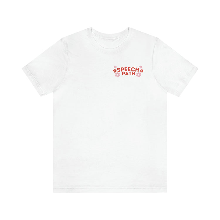 speech path retro flower short sleeve tee