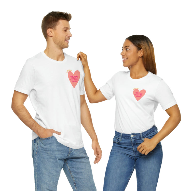 audiology heart scope short sleeve tee