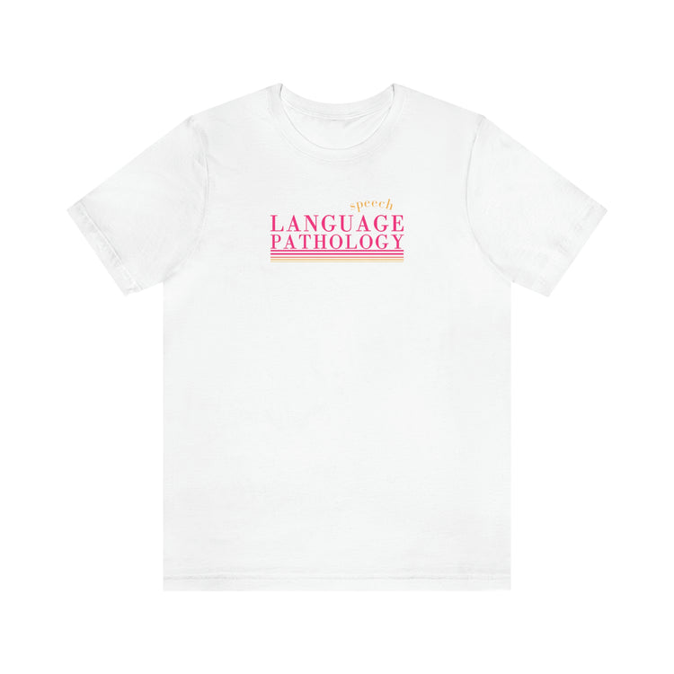 simple pink speech pathology lines short sleeve tee
