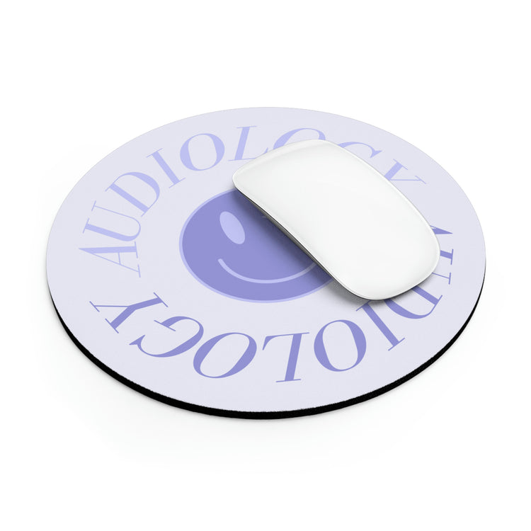 audiology purple smiley mousepad