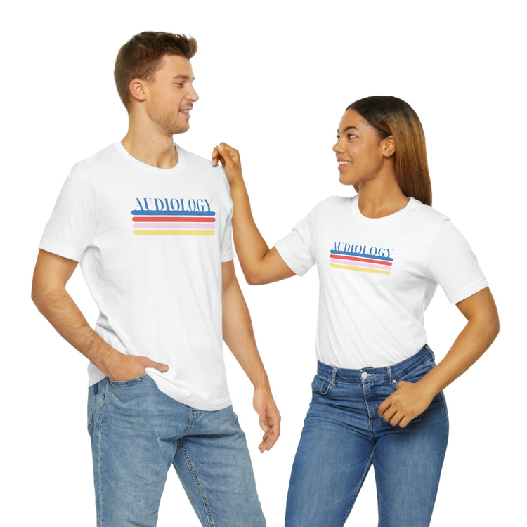 colorful lines audiology short sleeve tee