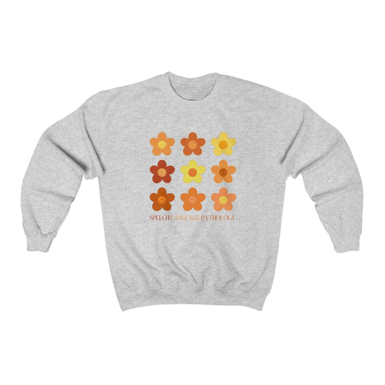 orange flower speech pathology crewneck