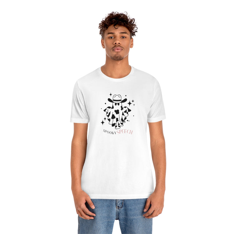 cowboy ghost spooky speech short sleeve tee