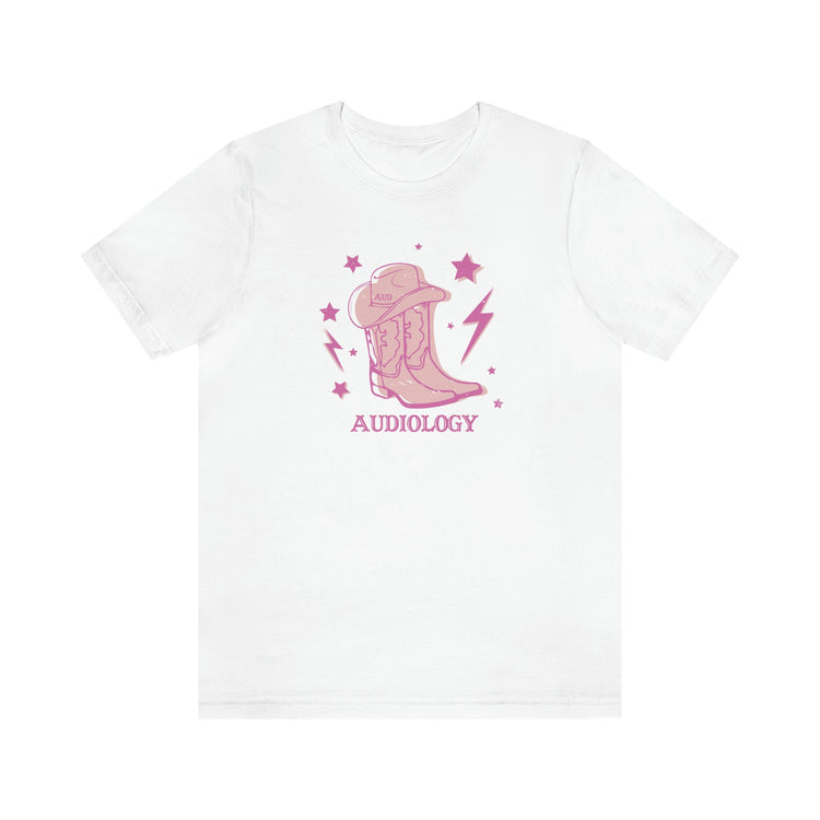 cowboy boots audiology short sleeve tee