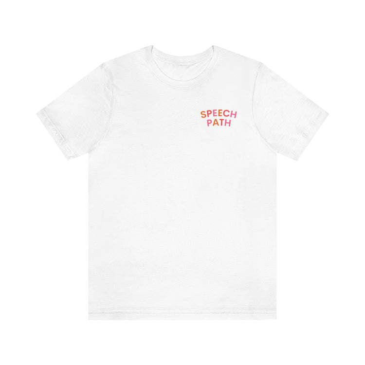 colorful speech path short sleeve tee