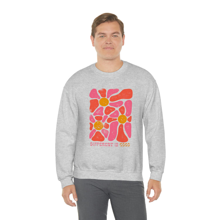 retro flower different is good crewneck