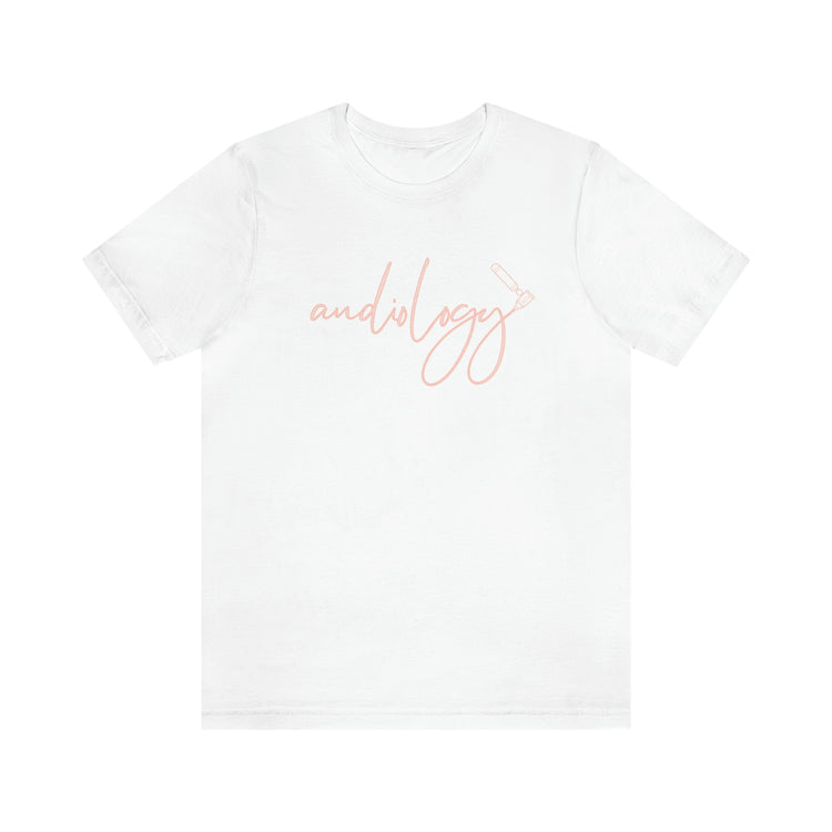 simple audiology otoscope short sleeve tee