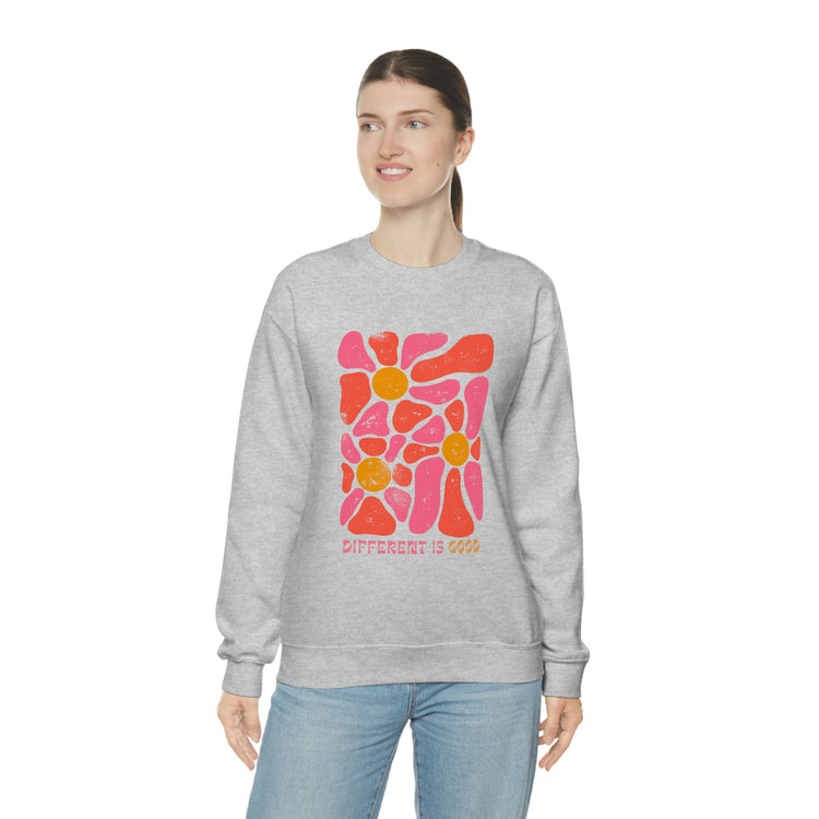 retro flower different is good crewneck