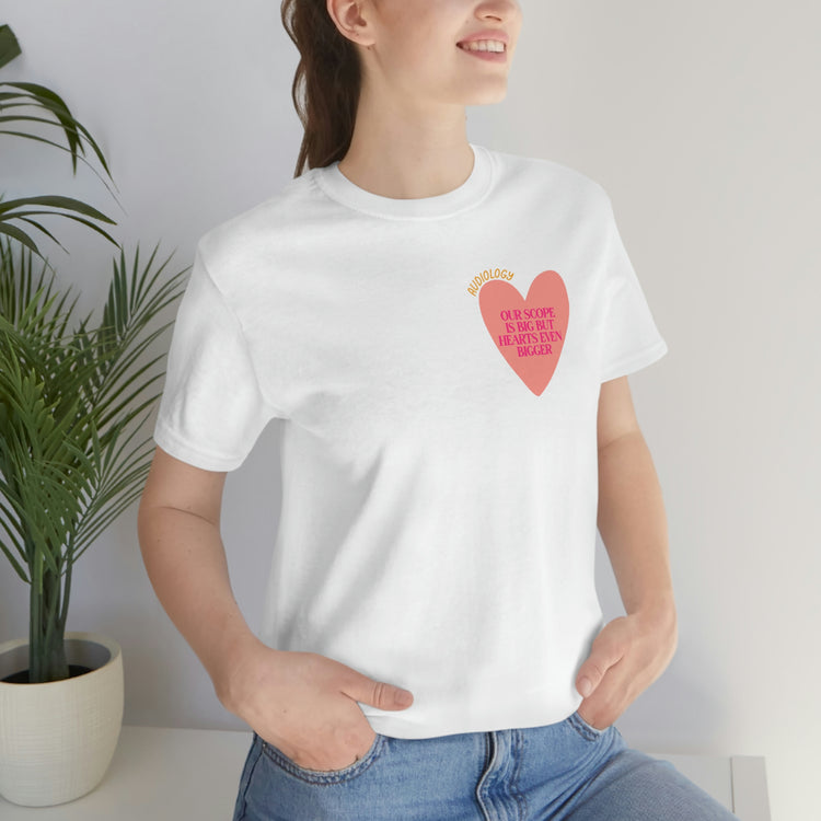 audiology heart scope short sleeve tee