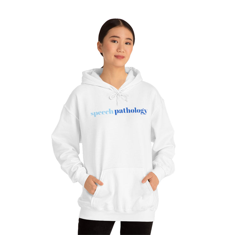 simple speech pathology blue hoodie