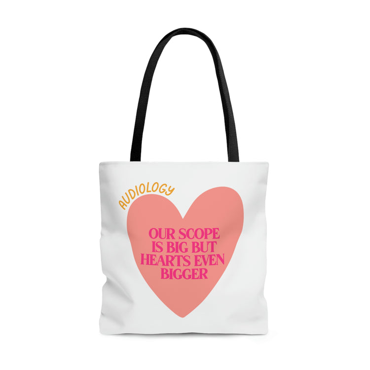 audiology heart scope tote bag