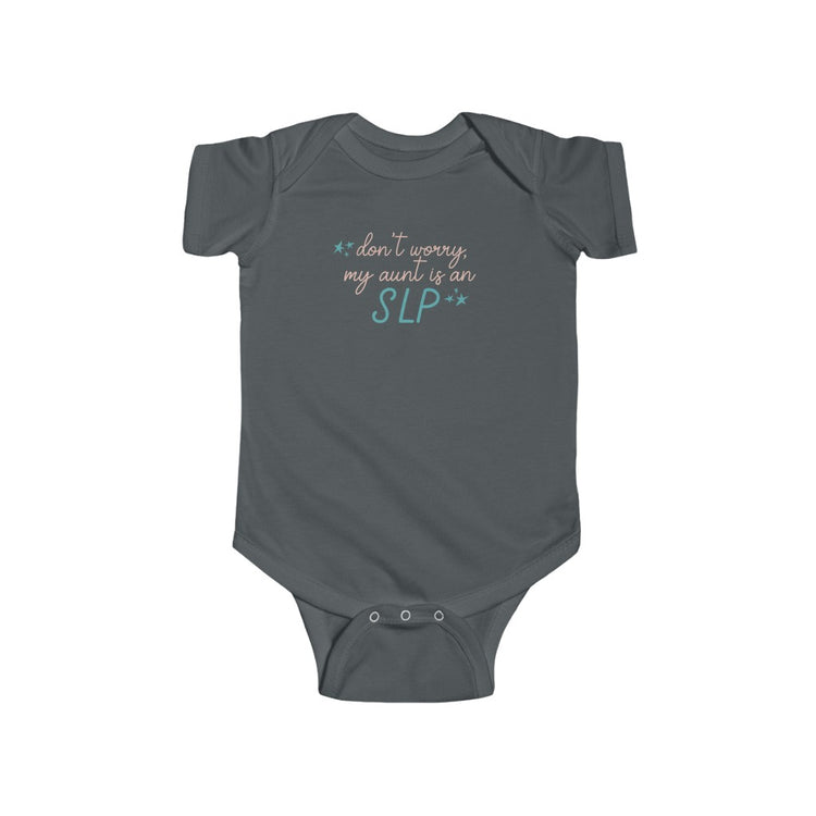 SLP aunt baby jersey fit onesie - don't worry
