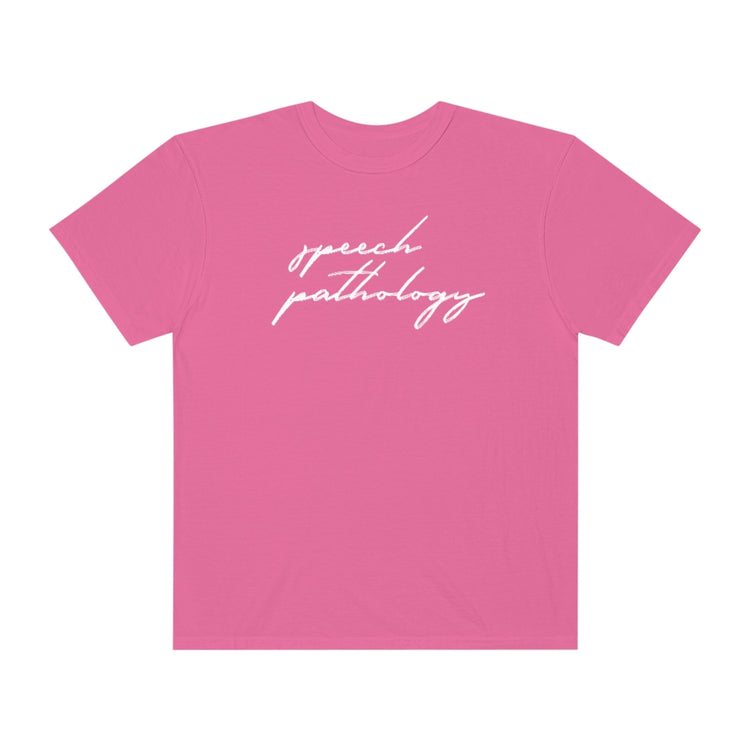 speech pathology cursive comfort colors tee