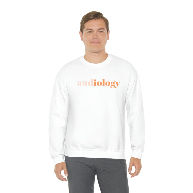 simple audiology orange crewneck