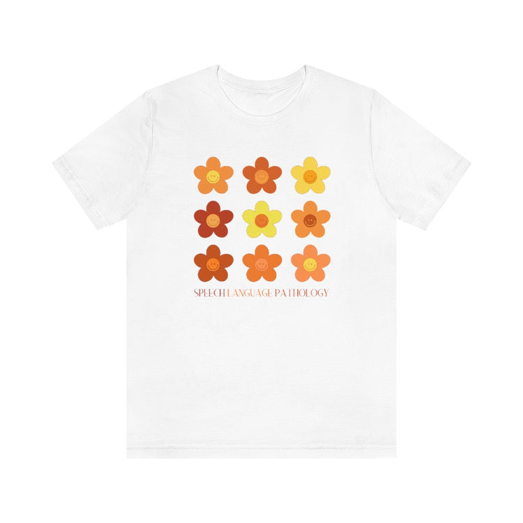 orange flower speech pathology short sleeve tee