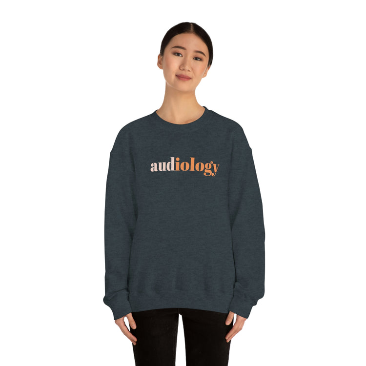 simple audiology orange crewneck