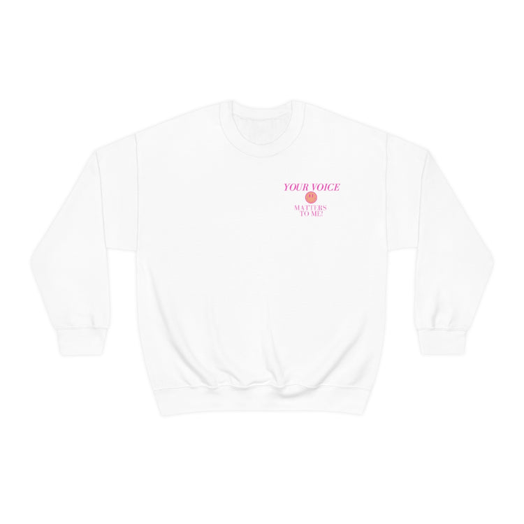 your voice matters smiley SLP crewneck