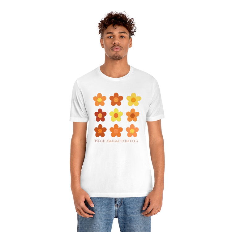 orange flower speech pathology short sleeve tee