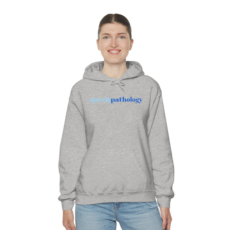simple speech pathology blue hoodie