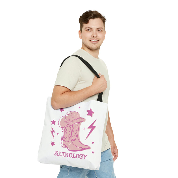 cowboy boots audiology tote bag