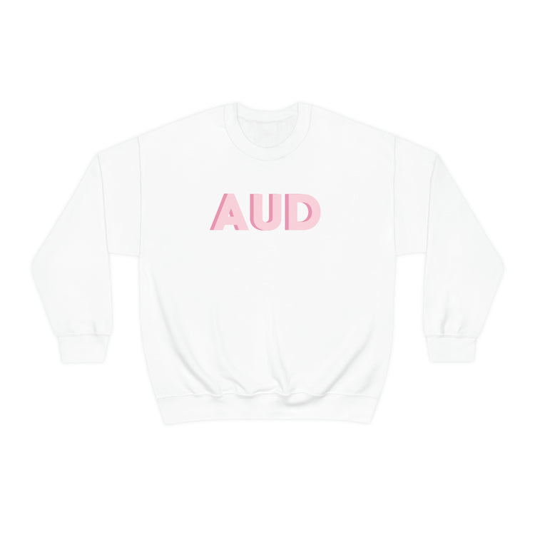 simple block AUD pink crewneck
