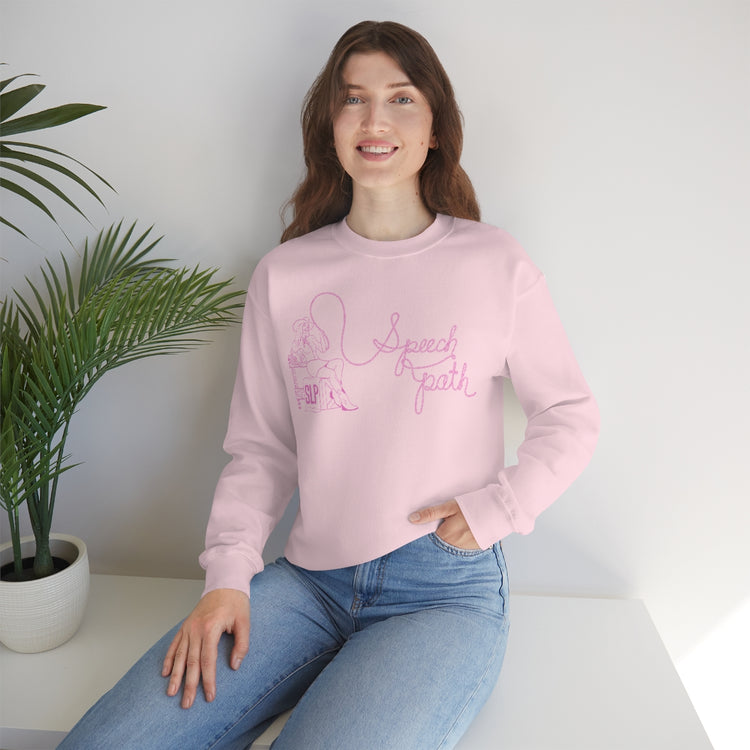 cowgirl rope speech path pink crewneck