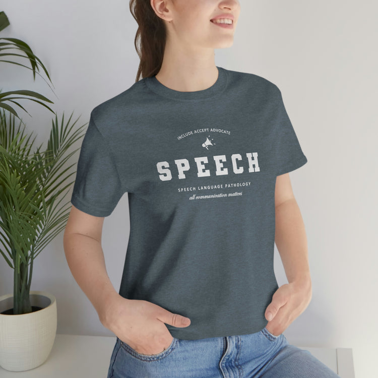 SPEECH varsity simple short sleeve tee