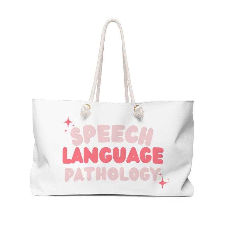speech language pathology block weekender tote