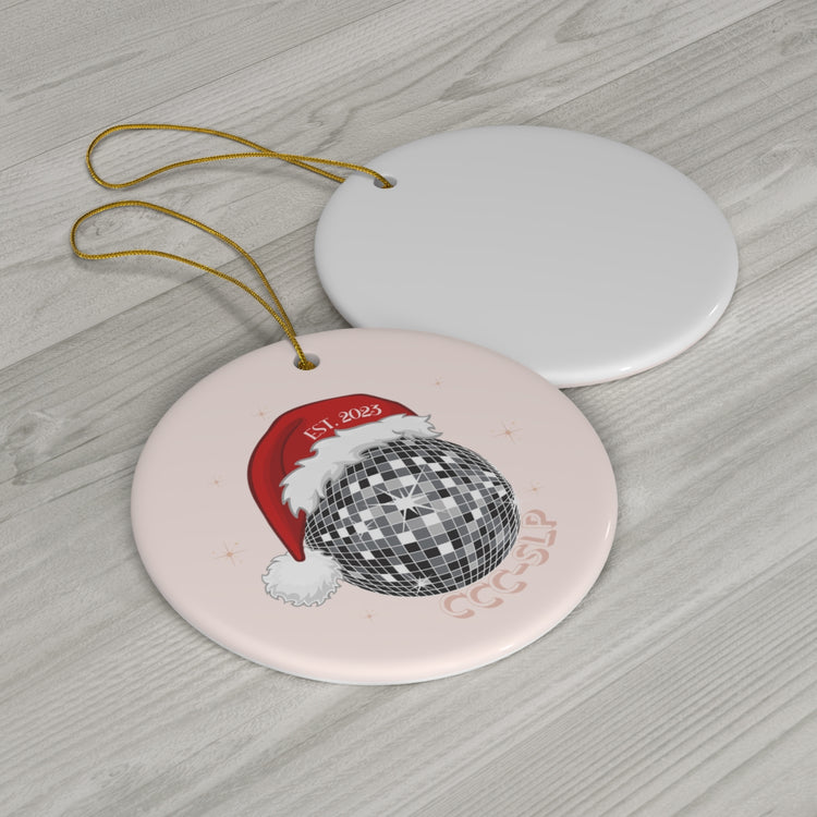 santa disco CCC-SLP est. 2023 glass ornament