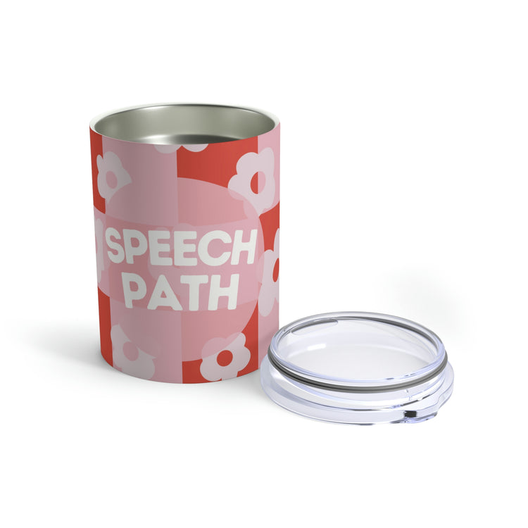 speech path retro flower 10oz tumbler