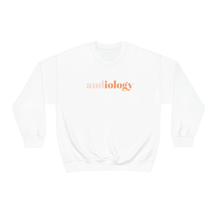 simple audiology orange crewneck