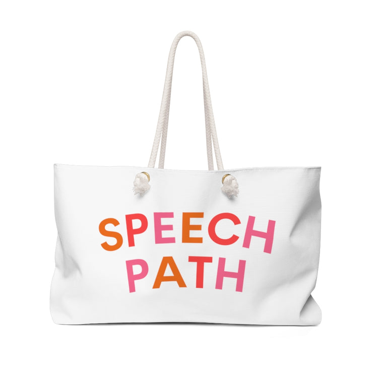 speech path oversized tote pink