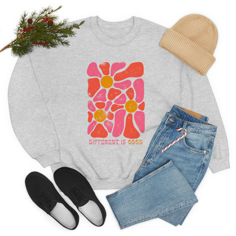 retro flower different is good crewneck
